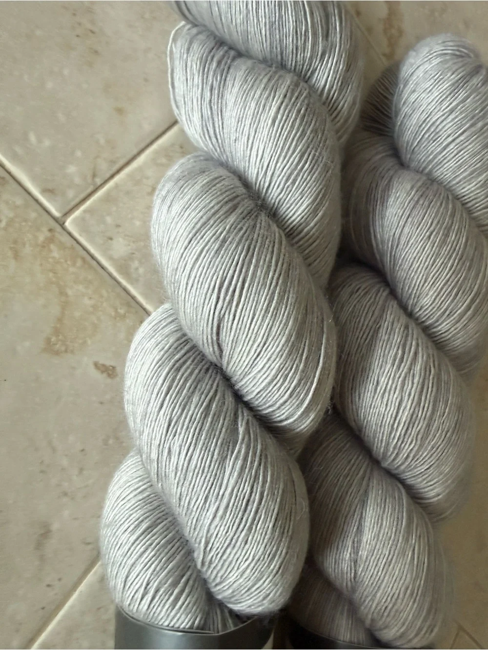 Mad Tosh Hand-Dyed Yarn Skeins in Soft Gray - Astrid Grey